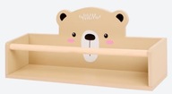 Półka drewniana MDF ścienna do pokoju dziecięcego miś 40x10x16