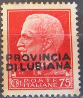 Włochy stary znaczek z nadrukiem Lublana (6/28