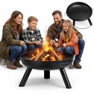 PALENISKO OGRODOWE 60cm NA OGNISKO GRILL TRÓJNÓG DUŻE Z UCHWYTAMI LEKKIE