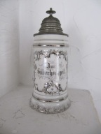 Okolicznosciowy Sliczny Porcelanowy Stary Kufel ok,1880r-G-