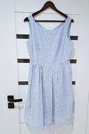 Bawełniana sukienka w kwiaty Taranko błękitna niebieska 40 L