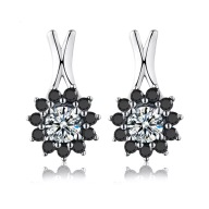 Kolczyki s8 Platerowane Platyną CZ / Spinel – Franko