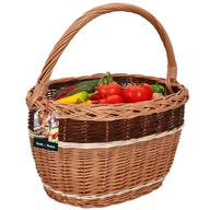 KOSZYK WIKLINOWY 42X28 CM KOSZ NA ZAKUPY PIKNIK GRZYBY WIELKANOC LEKKI EKO