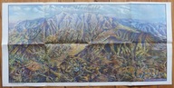 KARKONOSZE I GÓRY IZERSKIE Z LOTU PTAKA, KOLOROWA PANORAMA z r. 1935