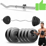 ZESTAW SZTANGA 25KG GRYF ŁAMANY 120CM OBCIĄŻENIA KOMPOZYTOWE SIŁOWNIA