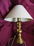 Lampa stołowa z mosiądzu z abażurem