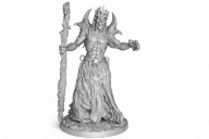 Mroczna figurka Dark Fantasy Nekromanta 15 cm druk 3D PLA srebrna – DESUMO