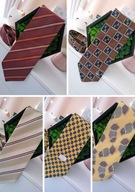 Zestaw komplet 5 szt. męskich eleganckich jedwabnych krawatów mix marek