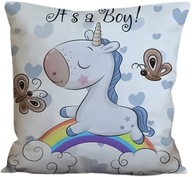 Ozdobna poszewka, jasiek na poduszki - Jednorożec 45 x 45 cm produkt unisex