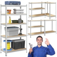 REGAŁ MAGAZYNOWY DO SPIŻARNI GARAŻOWY 180X90X40 5 PÓŁEK OCYNK SOLIDNY METAL