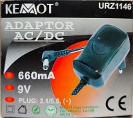 KEMOT 9 V DC 660 mA – zasilacz impulsowy, wtyk 2,1/5,5 mm
