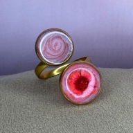 Pierścionek regulowany kwiat w żywicy 10 mm 12 mm różowy kwiat rękodzieło