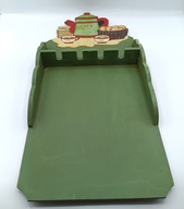 Retro zielona kuchenna półeczka półka na łyżki - drewniana 47cm - wieszak