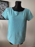 Bluzka damska 44 twarzowa bawełna uciągliwa wyraziste paseczki 2XL