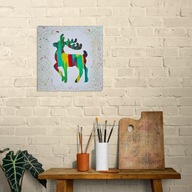 Dekoracja świąteczna ręcznie wykonana akrylami Płótno Prezent na święta