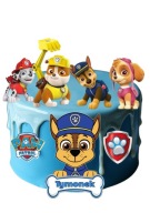 Opłatek WYDRUK CUKROWY PSI PATROL Chase Rubble Marshall POSTACIE + NAPIS