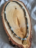 Naszyjnik handmade Oko Proroka Akwamaryn Opalit