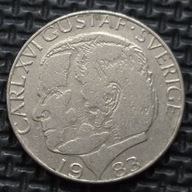 *SZWECJA [0080]*1 korona 1983 (SVERIGE) Król Karol XVI Gustaw, Herb, Korona