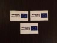 NAKLEJKA / UE / EUROPEJSKI FUNDUSZ SPOŁECZNY 3 SZT