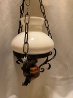 Piękna stara lampa z miedzianymi elemantami