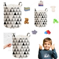 POJEMNIK NA ZABAWKI DUŻY KOSZ TKANINA SZARY ZAMYKANY ORGANIZER 35X45X35CM