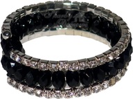 Obrączka na serwetę świece kryształki z czernią glamour święta