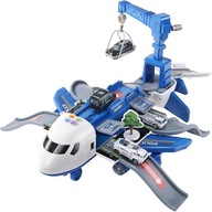 SAMOLOT ZABAWKA DLA DZIECI INTERAKTYWNA POLICJA TRANSPORTOWY + POJAZDY