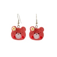 Kolczyki z japońskim ciastem fasolowym, miś