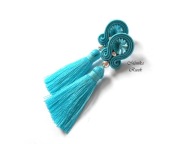 KOLCZYKI SUTASZ turkusowe chwost 100% HAND MADE