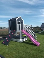 Plac zabaw dla dzieci LUNA drewniany ślizg piaskownica