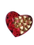 Zestaw prezentowy Box serce czekoladki złote URODZINY DZIEŃ KOBIET DLA NIEJ