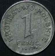 1 Fenig 1918 K. P. - stempel jak 1917 - RZADKIE