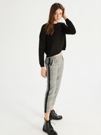 SINSAY, spodnie w kratkę z lampasami, rozm. XS