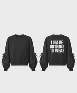 Czarna oversize bluza S/M bawełniana, bufiaste rękawy