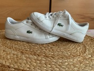 Lacoste białe skórzane sneakersy dziewczynka 30
