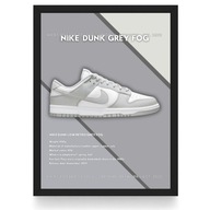 Plakat Nike Dunk "Grey Fog"/Light/ (Czarna/Biała Ramka)
