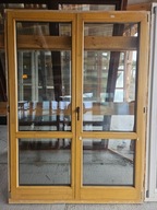 DRZWI/OKNO Balkonowe Drewniane Sosnowe Dwuskrzydłowe 157x217cm