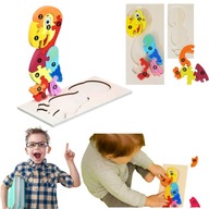 PUZZLE DLA DZIECI KLOCKI UKLADANKA LOGICZNA CYFERKI LICZBY DO NAUKI ZABAWKA