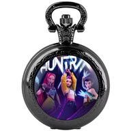 Zegarek na łańcuszku 80 cm Zegarek kieszonkowy czarny kpop