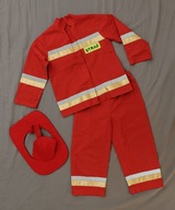 Strój karnawałowy strażak dla przedszkolaka uszyty przez Babcię