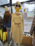 Sukienka długa swetrowa, dzianina r. Uni Plus Size beż Italy !!!