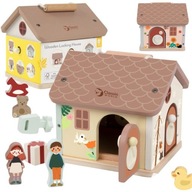 Domek sensoryczny drewniany Montessori zamki klucze sorter ClassicWorld