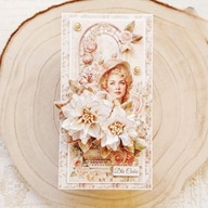 Ręcznie robiona kartka "Szyk i Elegancja" – Kwiatowa kompozycja 3D na WOŚP!