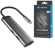 Stacja replikator MULTIPORT ADAPTER NATEC FOWLER SLIM USB-C