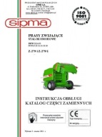 SIPMA Z-279, Z-279/1 - instrukcja obsługi, katalog części pras (2011)