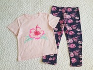 Primark bluzka róż i kwiat legginsy w kwiatki nowe roz 128