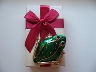 BROSZKA ŻABA ŻABKA EMALIA + PUDEŁKO PREZENTOWE