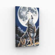 Obraz na płótnie 30x40 Wilk Wyjący do Księżyca natura | Pomysł na Prezent