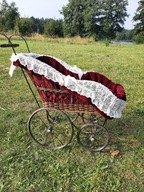 WÓZEK DLA LALKI, RETRO VINTAGE ZMIEŚCI DZIECKO-NIEMOWLE IDEALNNY DO ZDJĘĆ