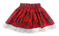 spódniczka góralska z koronką B 331-2 góralski motyw czerwony rozmiar 98